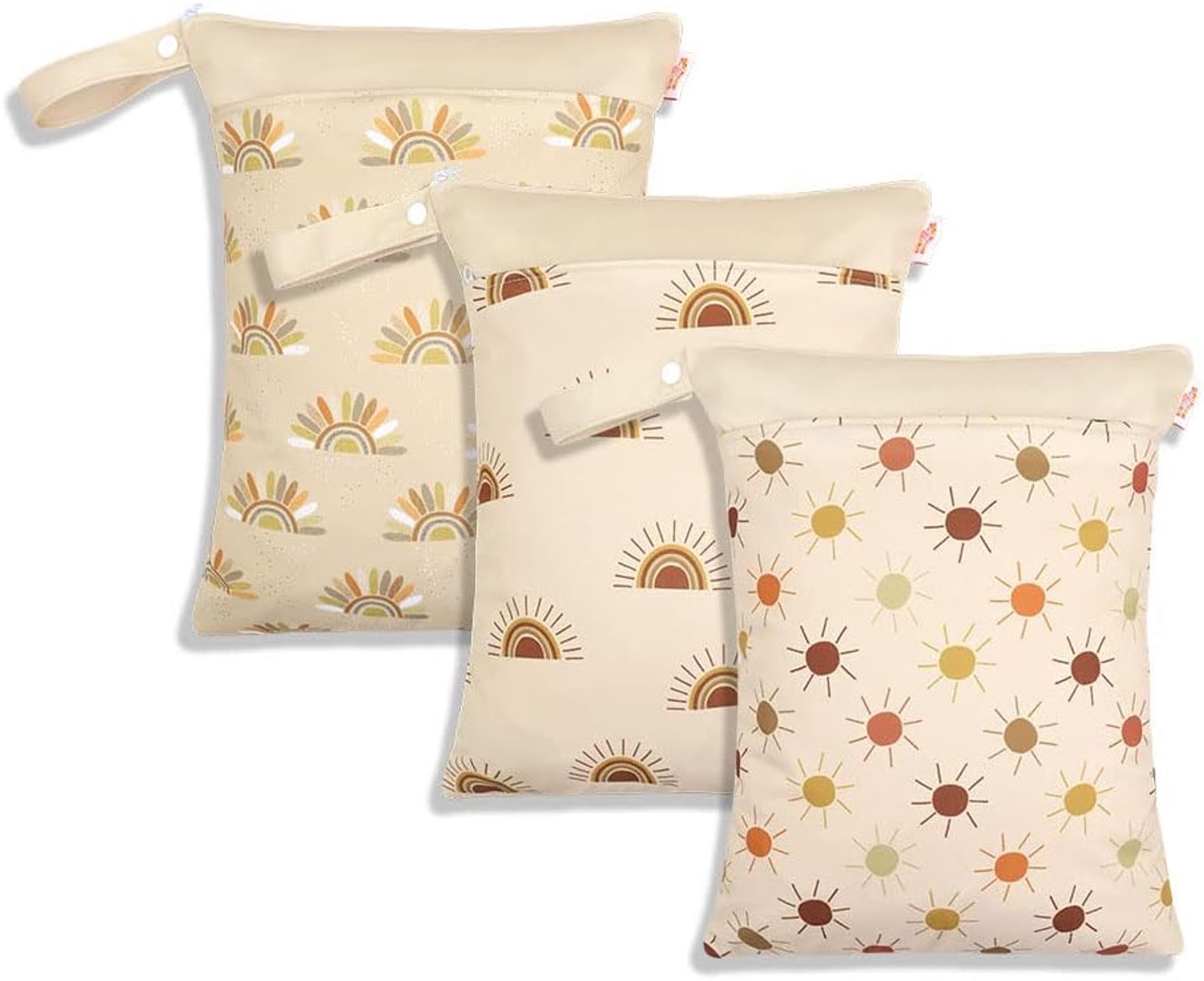 SnelShoppen - 3 Pcs Luiertas voor Onderweg - Waterdichte, Wasbare en Herbruikbare Organizer Bag met Rits voor Nat en Droog - 30x40cm - Perfect voor Ba