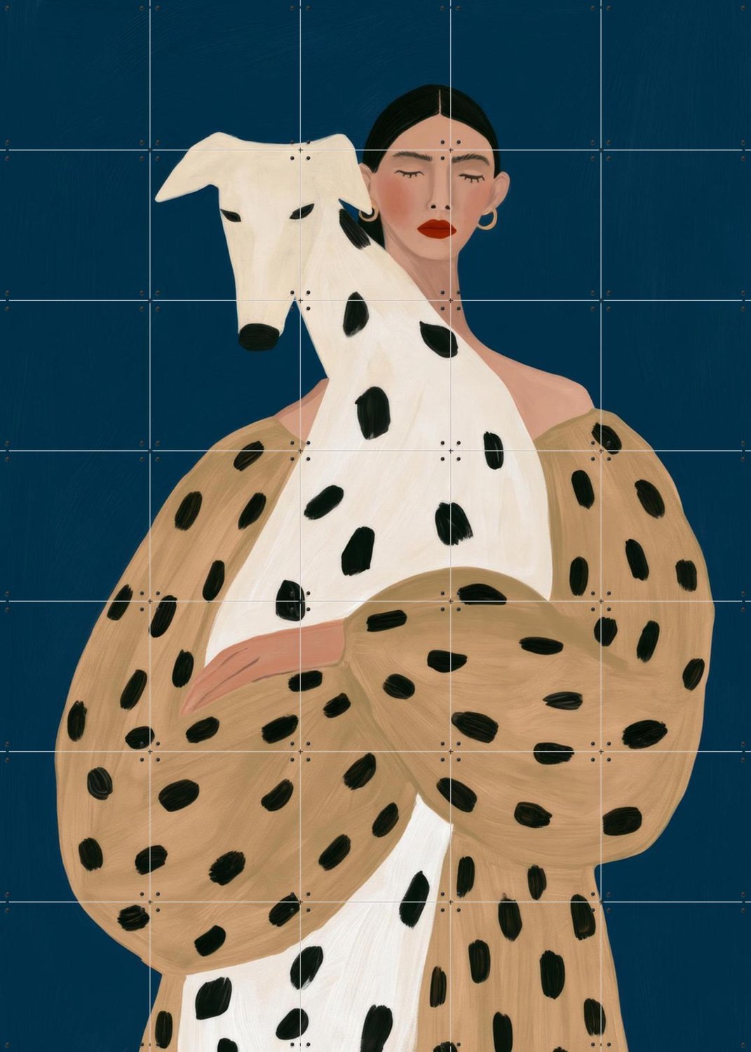 IXXI Spotted Serenity, Atelier Pommeline - 100 x 140 cm - Gratis ophangtool - Grote wanddecoratie en posters - Illustraties, Cartoonesk, Modern