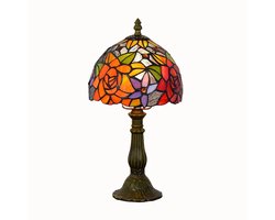 Lamor Tafellamp - Glazen Lamp - Tafellampen - Decoratieve Lampen - Glas-in-lood - Klassiek Interieur - Decoratie - Verlichting