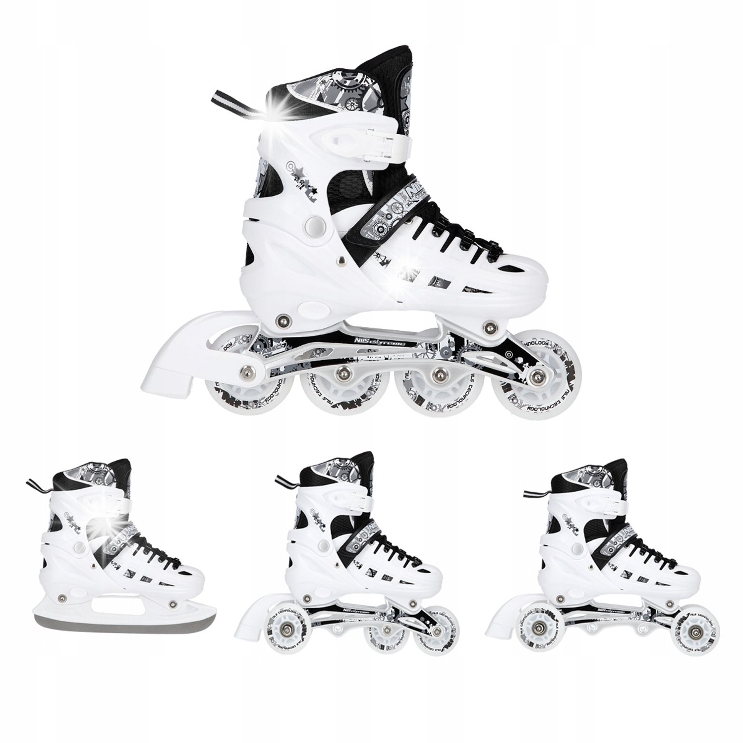 Verstelbare 4-in-1 Schaatsen/Skeelers LED