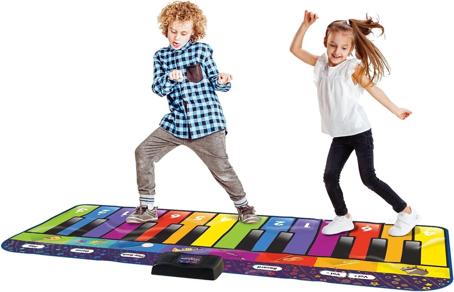 QEVA Pianomat - Dansmat - Muziek Speelmat - Regenboog - 181cm x 74cm x 5cm