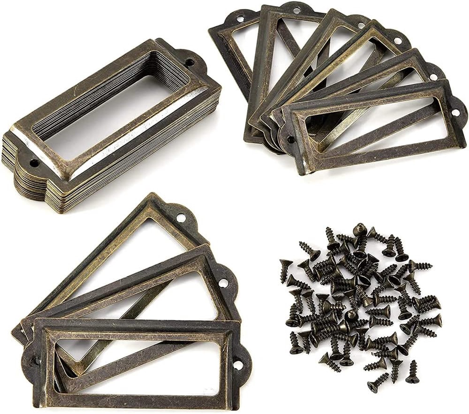 Labelhouders set van 36 - vintage metalen houders - roest- en corrosiebestendig - perfect voor naamlabels - ShopVlot