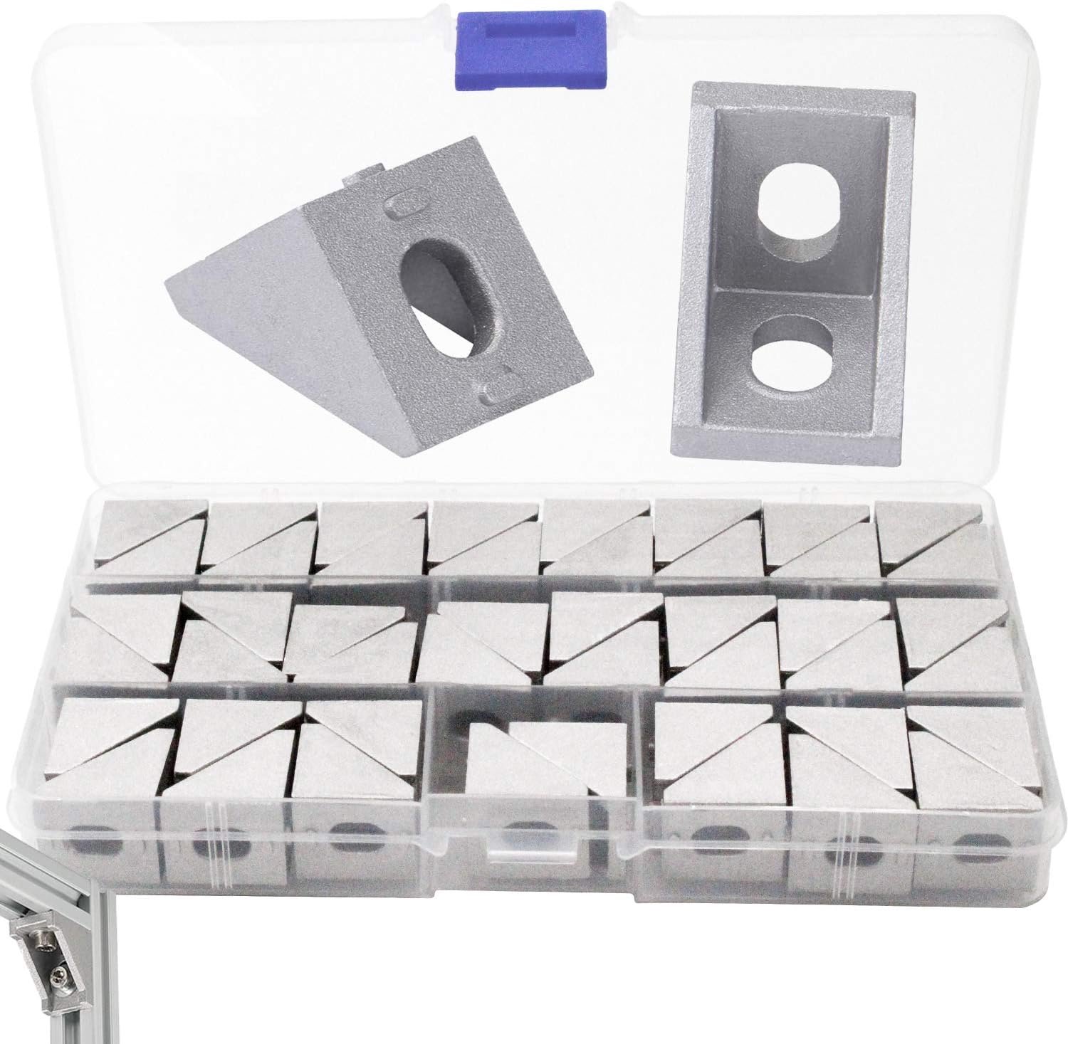 Hoekhoek aluminium 20 × 20 mm - montagemateriaal - 46 stuks - versterking voor deuren en meubels - ShopVlot