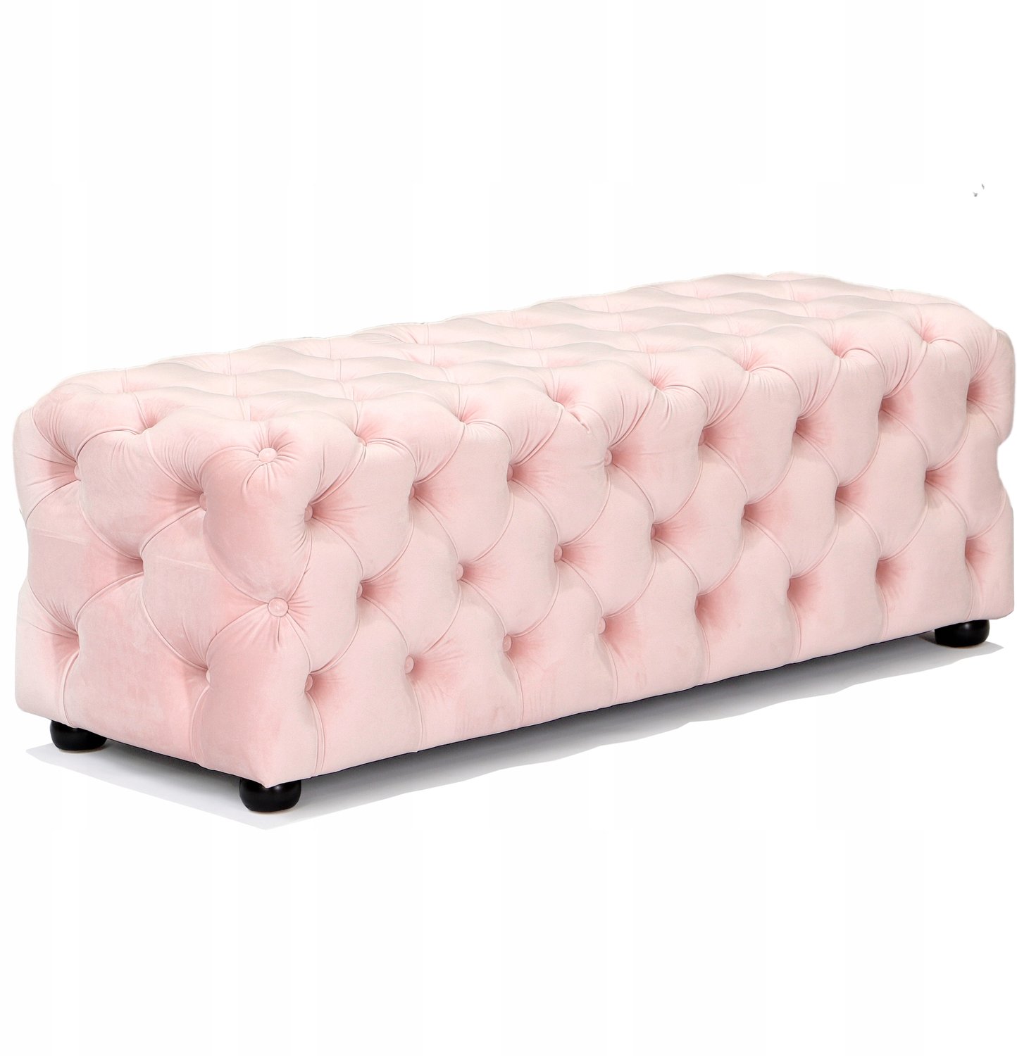 Messa Home Roze Gewatteerde Poef Zitting Bank 125cm - Glamour Stijl