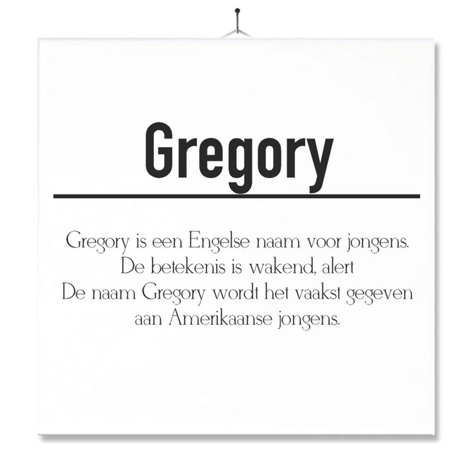 MC Living Tegel Met Opdruk | Betekenis | Kado | Cadeau | Met Naam - Gregory Multi-Color