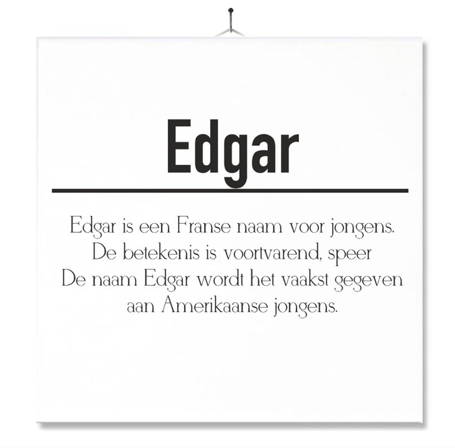 MC Living Tegel Met Opdruk | Betekenis | Kado | Cadeau | Met Naam - Edgar Multi-Color