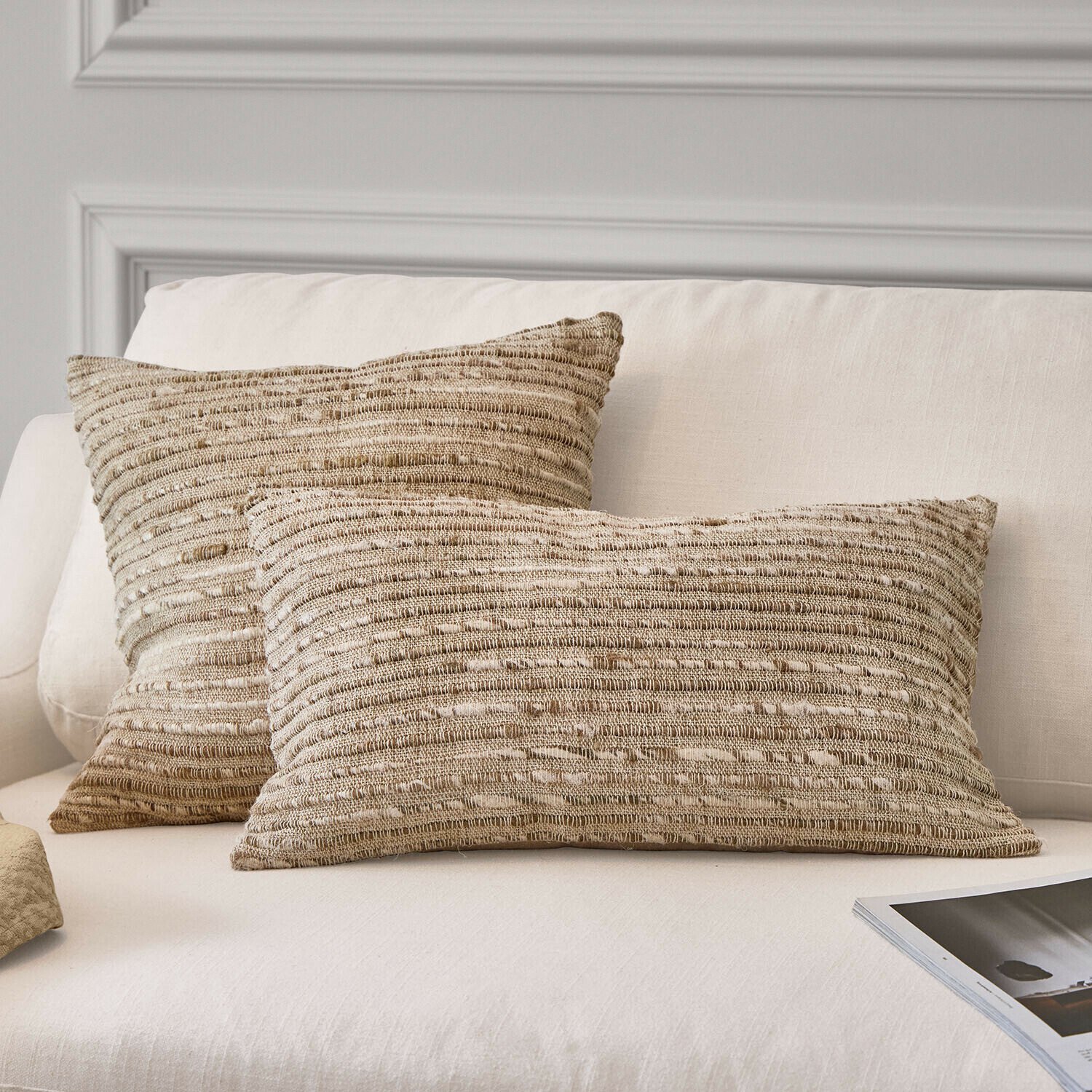 Loberon Kussenhoes set van 2 Péravelle beige
