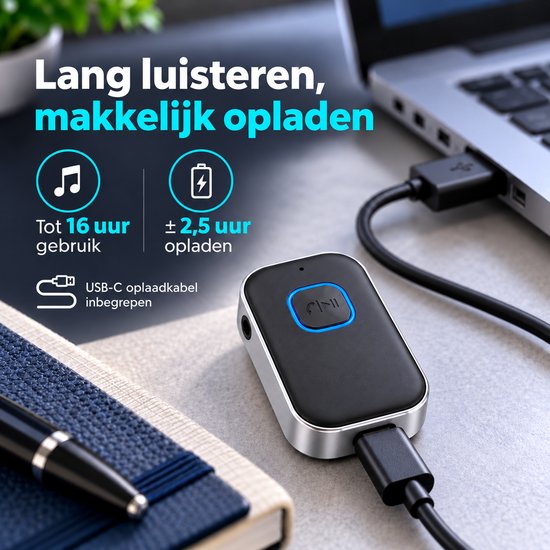 2 in 1 Bluetooth Receiver & Transmitter - BT 5.0 - 3.5MM AUX - Bluetooth Ontvanger - Handsfree Bellen - Bluetooth Audio Receiver - Bluetooth via AUX van Baseus — afbeelding 4