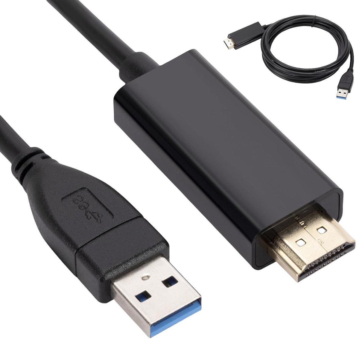 Naar HDMI Adapter - 1,8m Audio Video Kabel voor PC, Laptop, HDTV, TV - Compatibel met Windows 7/8/8.1/10/11/MacOS/XP