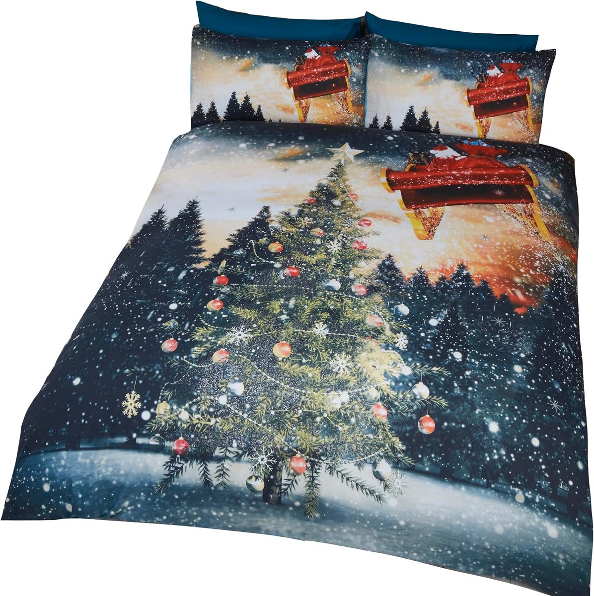 Northern Lights Dekbedovertrekset, polyester-katoen, meerkleurig, koning