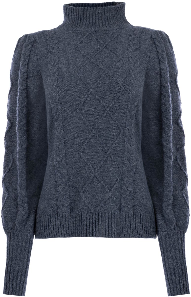 NED Trui Lindas Ls Rml Fine Knit Melange 26w U322 03 3010 Bijou Blue Dames Maat - 3XL