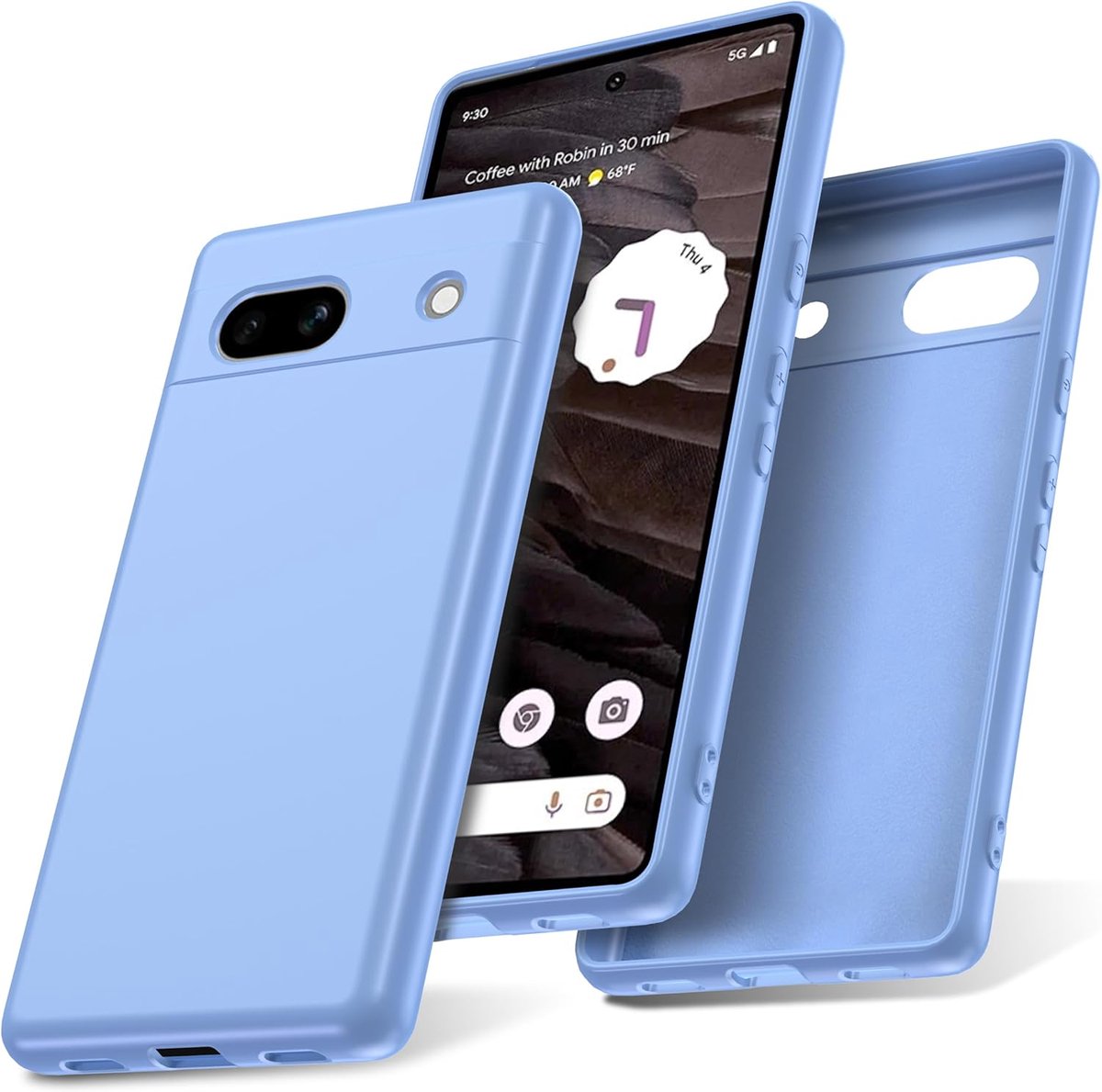 Telefoonhoesje voor Google Pixel 7A 5G, soft-touch siliconen, schokbestendig, stofdicht, antislip volledige bescherming van microvezel met binnenvoering van microvezel voor pixel 7A 5G,