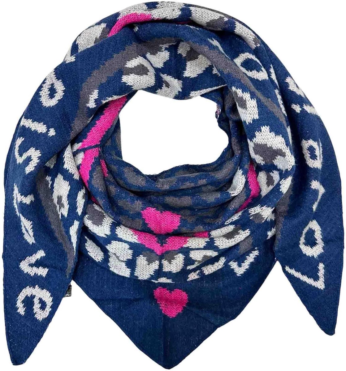 driehoek gebreide sjaal liefde luipaard patroon warme winter sjaal fashion doek herfst lente colsjaal driehoekige sjaal stola wol doek