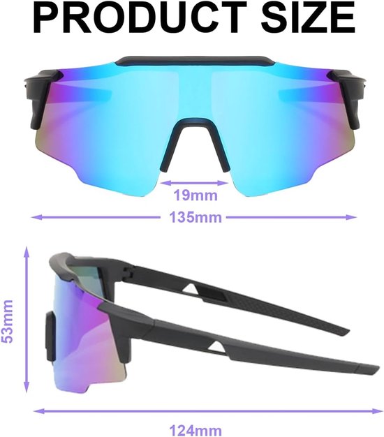 Bril, sportzonnebril, gepolariseerde fietsbril, snelle zonnebril voor dames en heren, UV400 loopbril voor outdooractiviteiten, vissen, autorijden, reizen — afbeelding 2