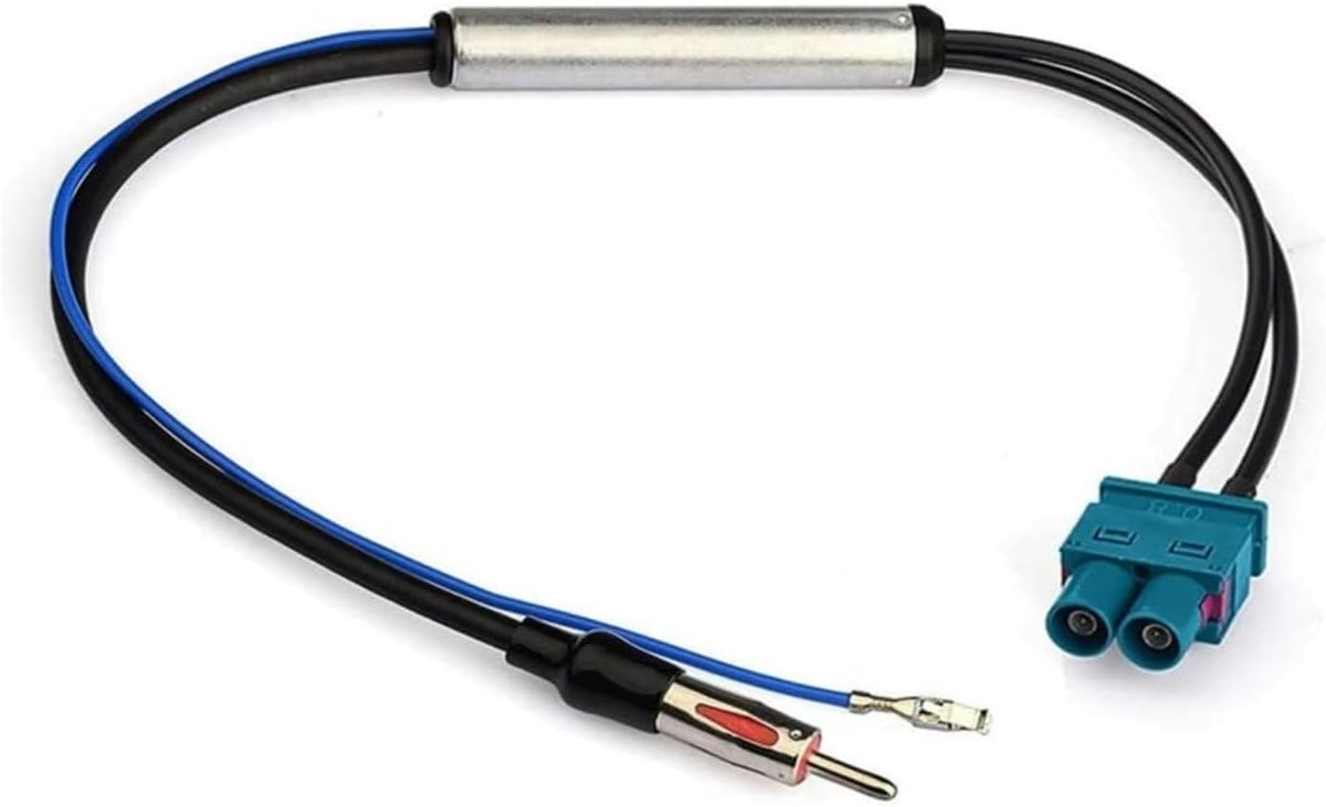 Fakra Z naar DIN Connectorkabeladapter met Versterkerkabel | 30cm | RG174 Autoradio Antennekabel voor GPS Navigatiesysteem, Autoradio
