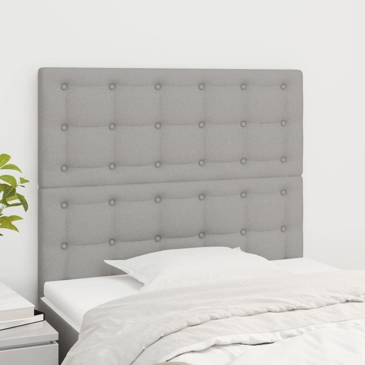 Hoofdsteunen 2 stuks Lichtgrijs 100 x 5 x 78/88 cm Stof Hoofdsteun voor Slaapkamer Slaapkamer Meubels Hotels