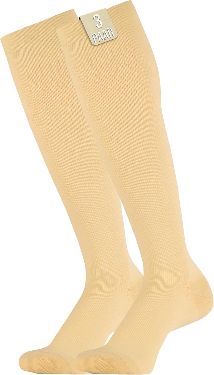 Sokken Dammes en Herren - Effen Kleuren Compressiekousen voor Sport, Hardlopen, Vliegen, Reizen, Joggen, Fietsen, Werk - Kniehoge sokken met Mesh Waszakje
