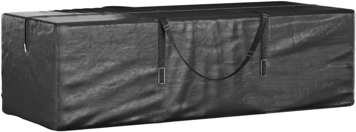 Opbergtas voor tuinkussens 2 stuks. Zwart 135x40x55cm