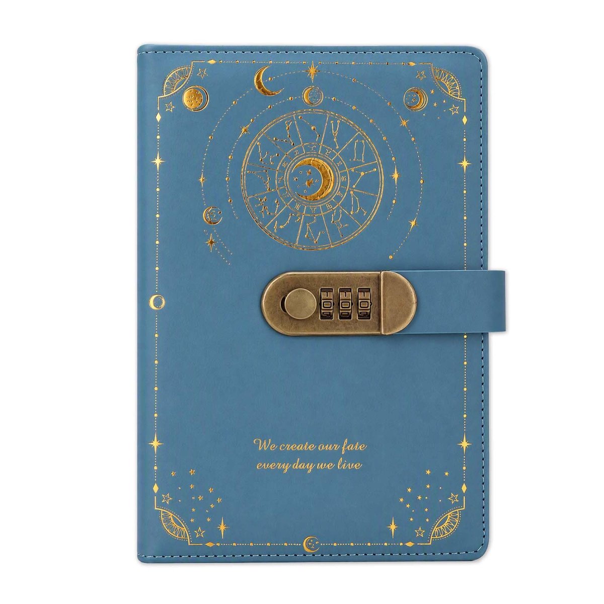 Dagboek A5 vintage - PU materiaal - met wachtwoord en hangslot - veilig en stijlvol schrijven - ShopVlot