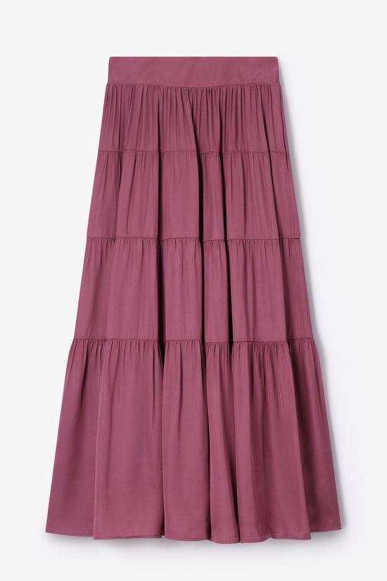 Donkerroze Maxi Rok