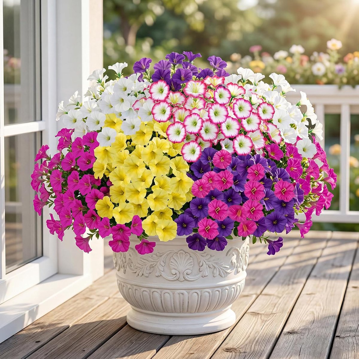 Kunstbloemen voor buiten, uv-bestendig, kunstbloemen, hoogwaardig, wind- en regenbestendig, geschikt voor binnen en buiten