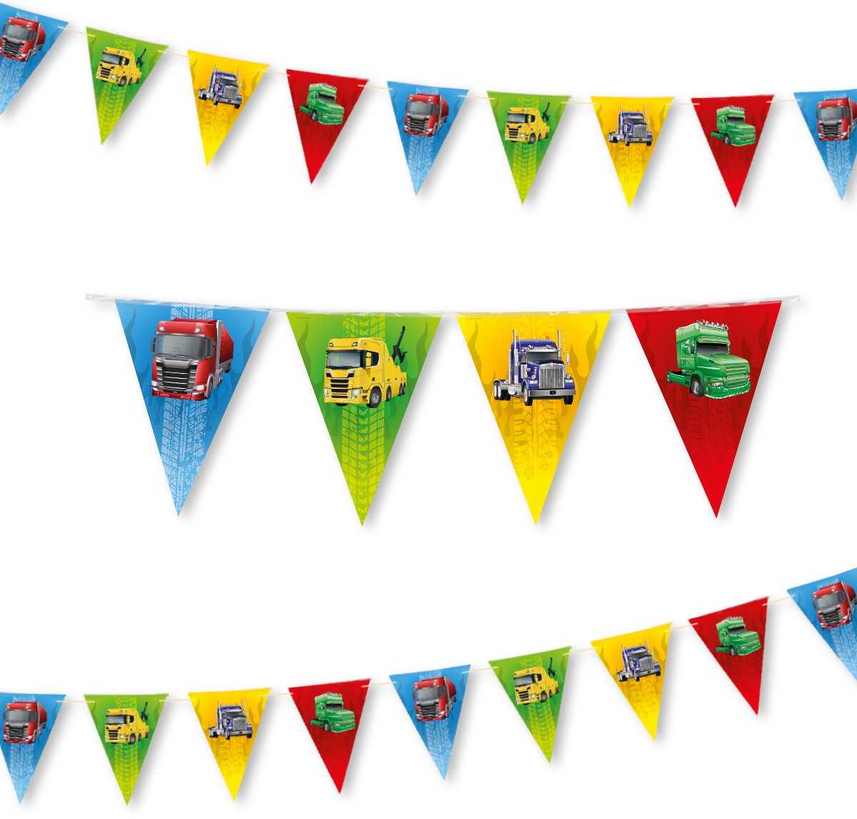 LUQ – Vrachtwagen Kinderfeestje Vlaggenlijn – 10m – Truck Party Birthday Decor – Verjaardag Versiering – Direct Ophangen