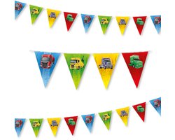 LUQ – Vrachtwagen Kinderfeestje Vlaggenlijn – 10m – Truck Party Birthday Decor – Verjaardag Versiering – Direct Ophangen