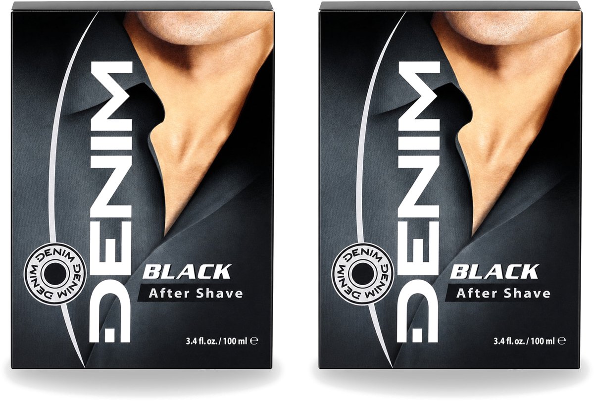 2 x Denim – Aftershave – Black – 100 ml - Voordeelverpakking - 2 stuks