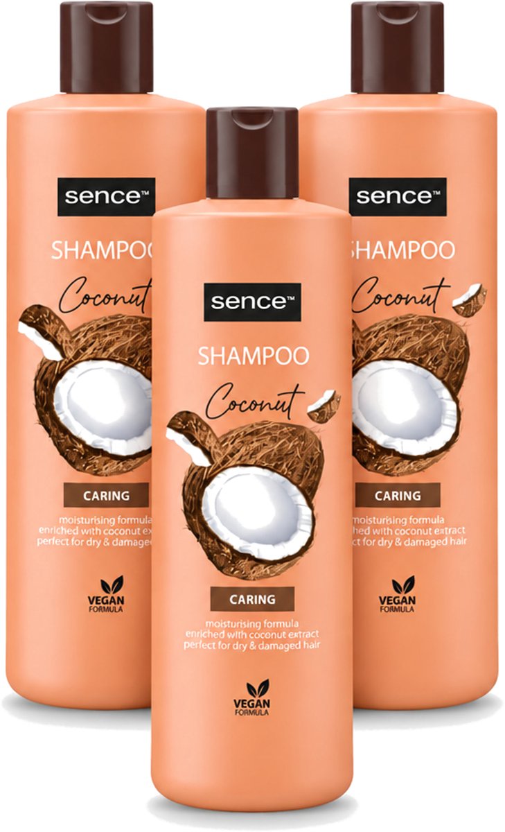 3 x Sence - Coconut - Shampoo - Verzorgend - 400 ml - Voordeelverpakking - Voordeelverpakking - 3 stuks