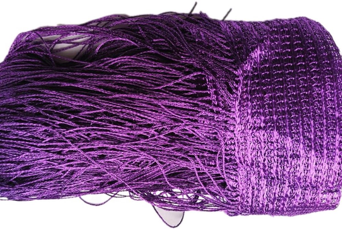 2 stuks 1 m × 2 m draadgordijn, lijngordijn, deurgordijn, achtergrondgordijn, touwgordijn, gordijn, gordijn voor raamdecoratie, ruimteverdeler, decoratie, feestdagdecoratie, paars A