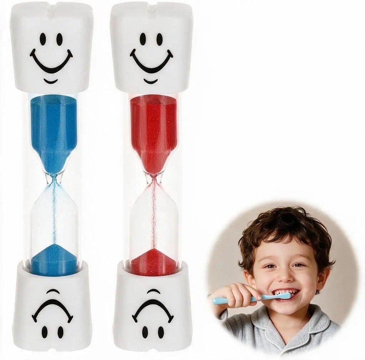 Tandenpoetsen voor kinderen, zandloperset voor kinderen, zandloper om 3 minuten kleine kinderen te poetsen, grappige zandloperset voor peuters, meerkleurige zandloperset
