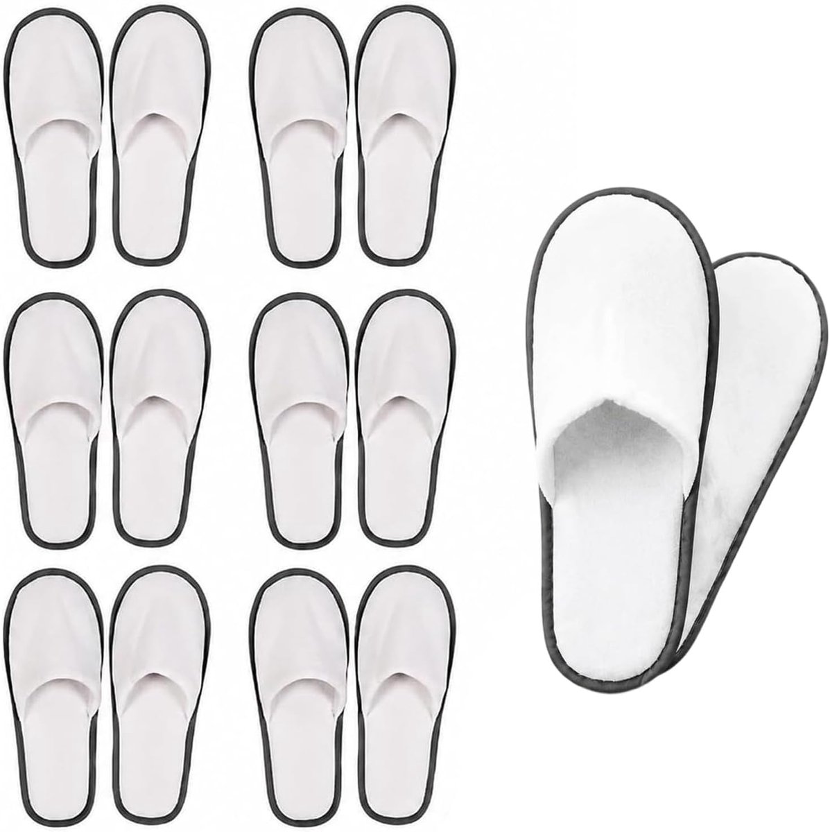 Pantoffels 6 paar – Wasbare unisex sloffen met 4 mm antislip zool – Ideaal voor hotel, spa, thuis, vakantie en hygiënisch gebruik