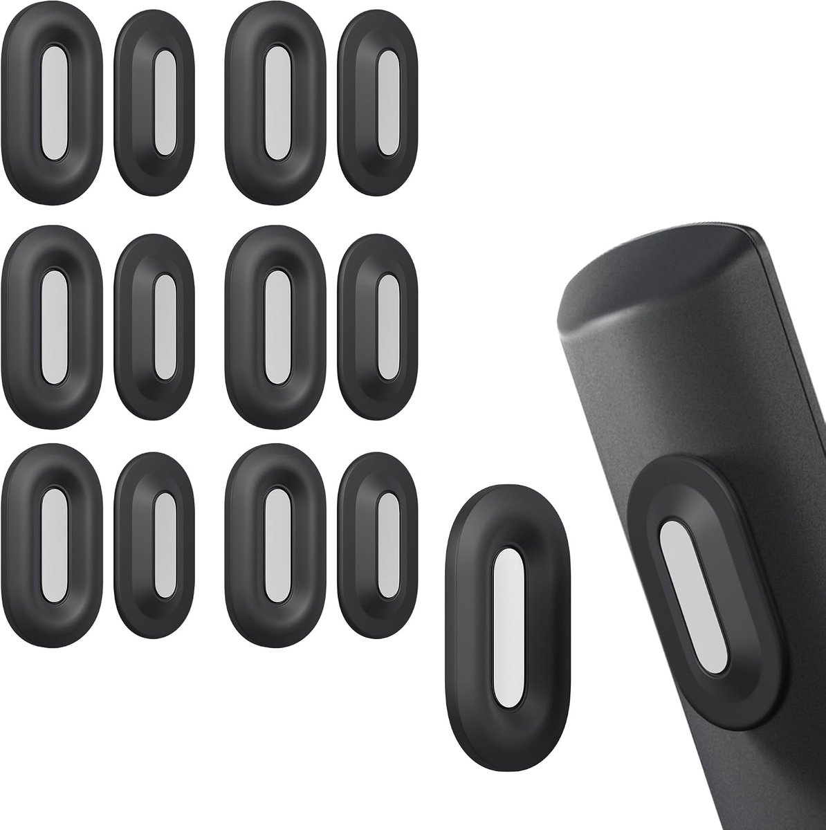 magnetische afstandsbedieninghouder, dubbele magneten, zelfklevende afstandsbedieningshouder, universeel voor tv/airconditioning/ventilator, 6 stuks, zwart