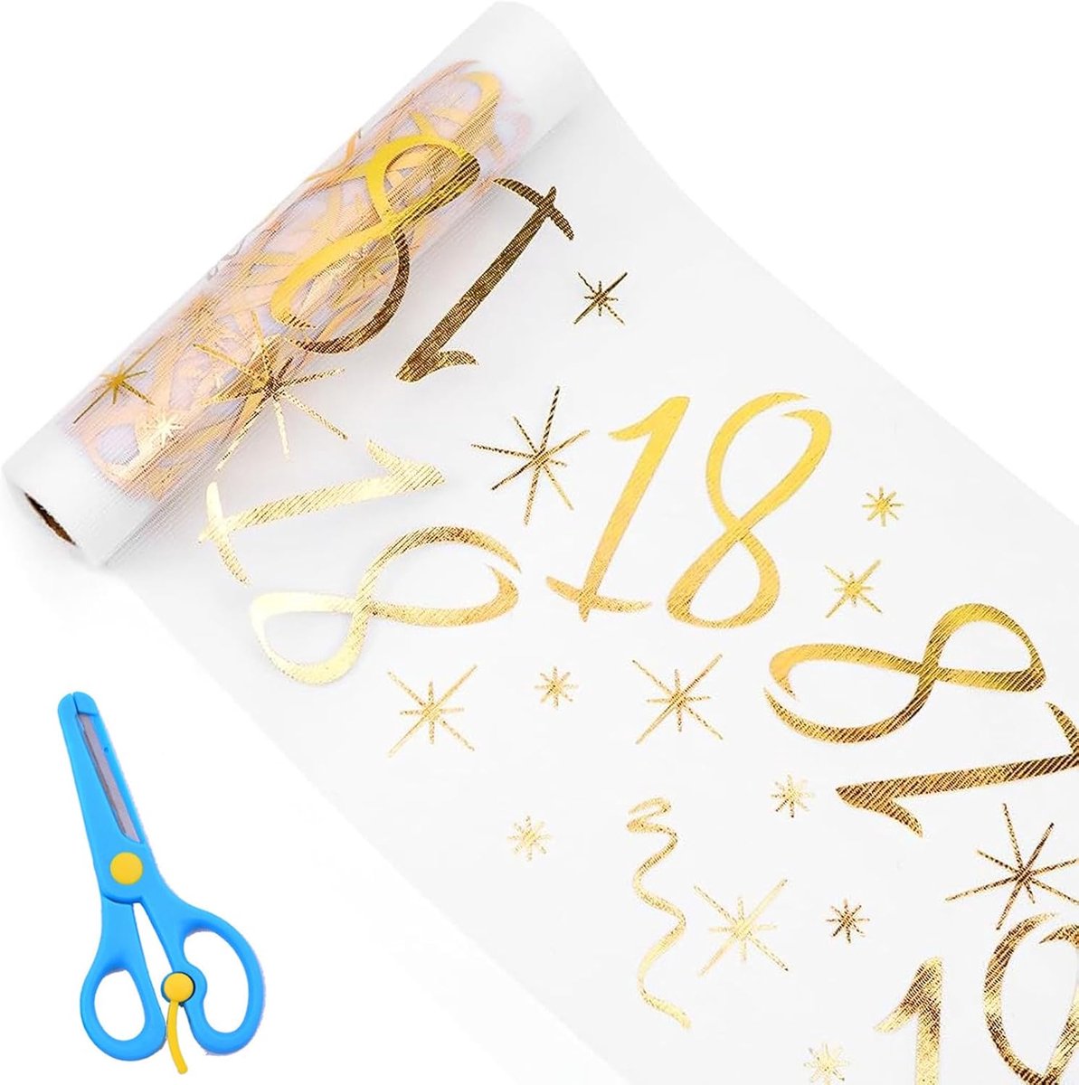 Dailygoods- Tafelloper Goud - Verjaardagsdecoratie - Tafeldecoratie - Robuust en Duurzaam - 275 cm x 28 cm - Geschikt voor Eettafel - Tafelkleed