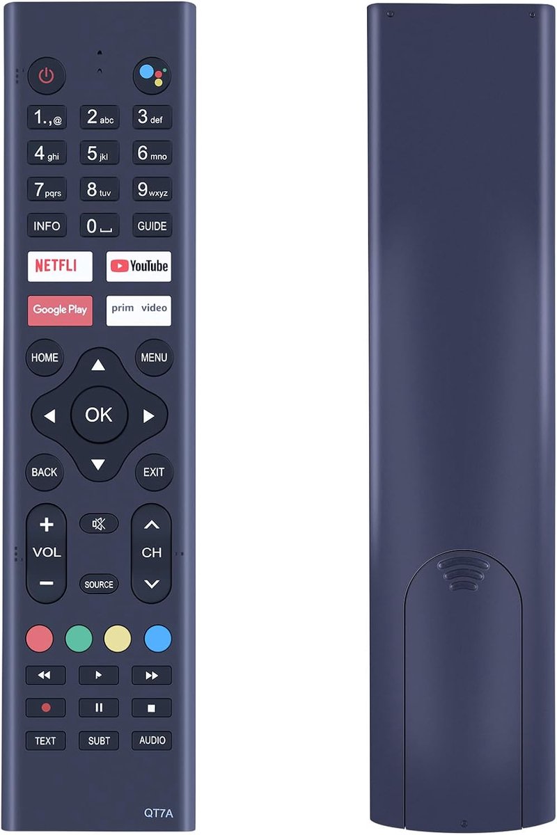 Afstandsbediening compatibel met Antteq Tutu Smart Android TV TUS24HF1A TUS32HN1A TUS42FD1A TUS32HN1AC AG24F1DCU AG32H3 AG42F3 AG50D1