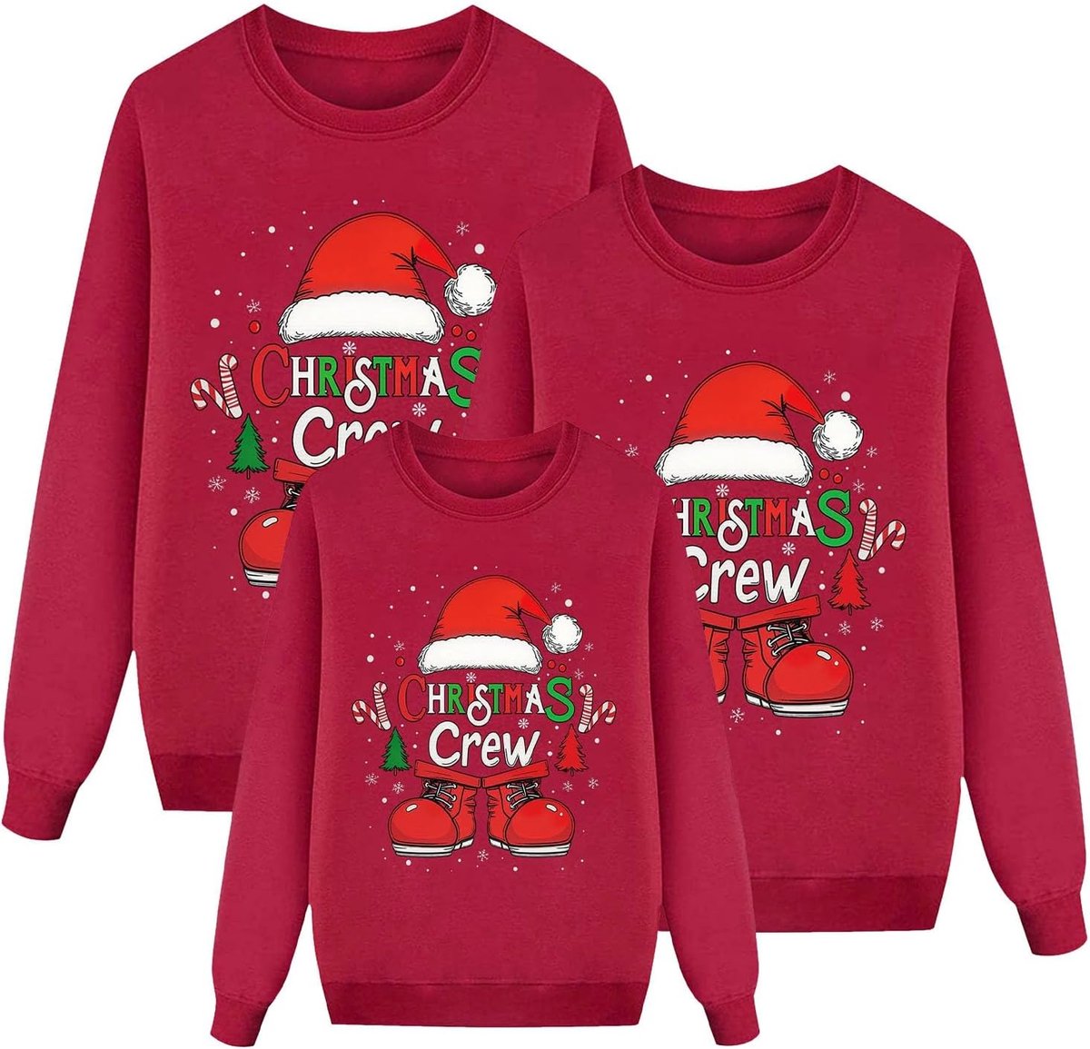 Sweatshirts voor het hele gezin, gezellige trui, lange mouwen, ronde hals, vakantieoutfits voor papa, mama en kinderen