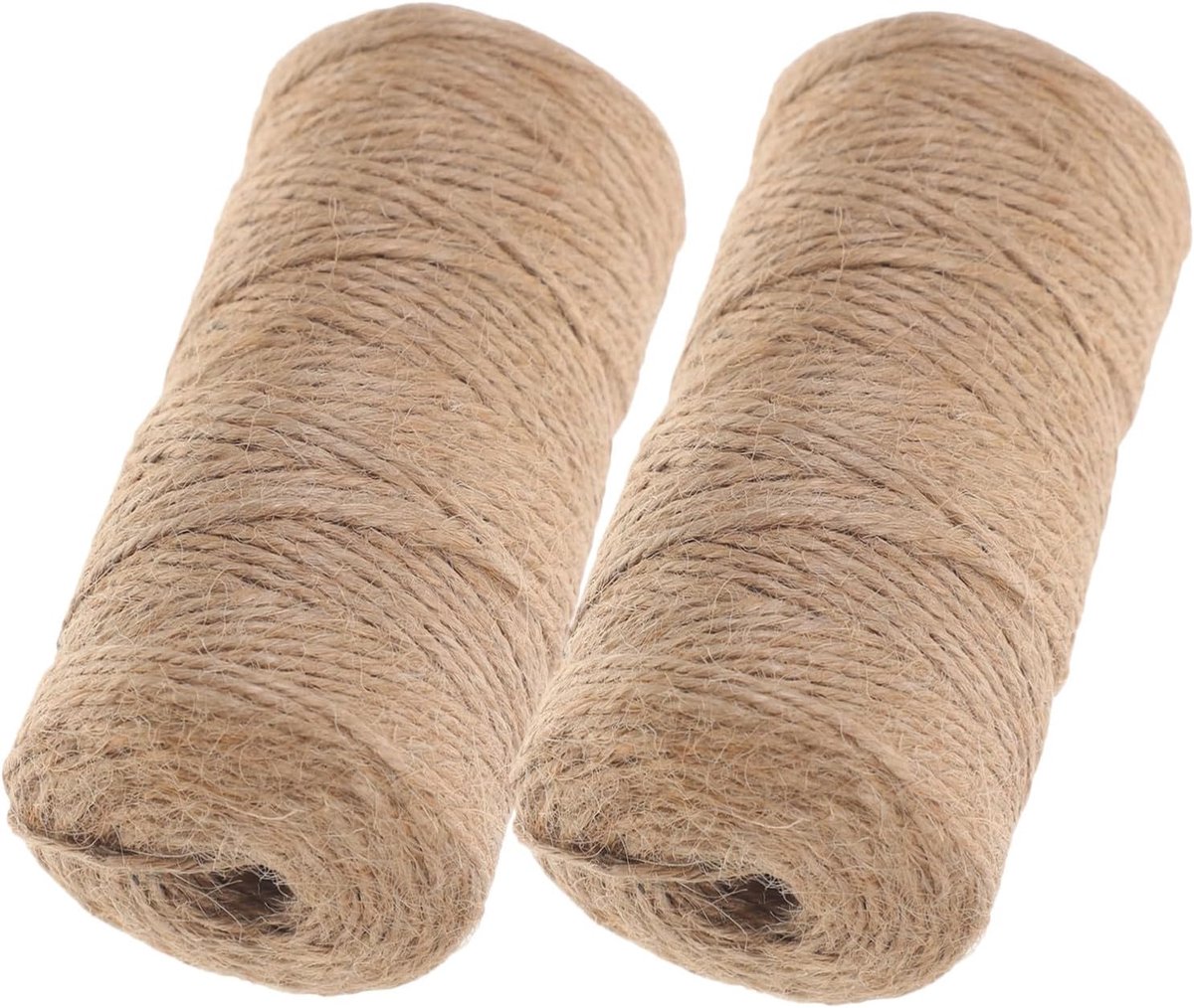 2 Rollen Handgeweven Natuurlijke Jute Twine Touw voor Tuinplanten Steun Multifunctionele Decoratieve Macramé Koord voor Verpakken Creatieve Knutselprojecten