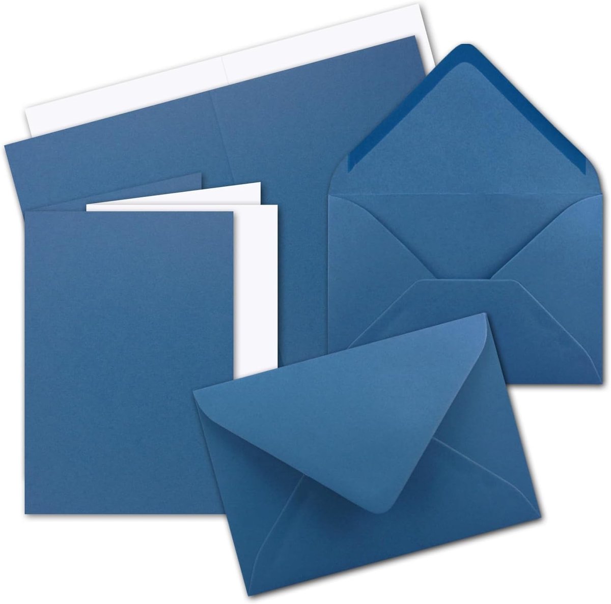25x set van vouwkaarten DIN A6/C6 met brief-enveloppen in Royalblauw/Koningsblauw - inclusief inlegvel - 14,8 x 10,5 cm - Premium kwaliteit - FarbenFroh