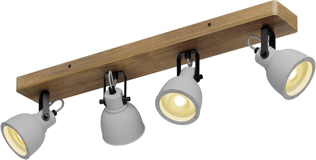 Plafondlamp 'Mitis ' (industrieel design) in Hout donker uit hout o.a. voor woon-/ eetkamer - plafonnière, plafondverlichting