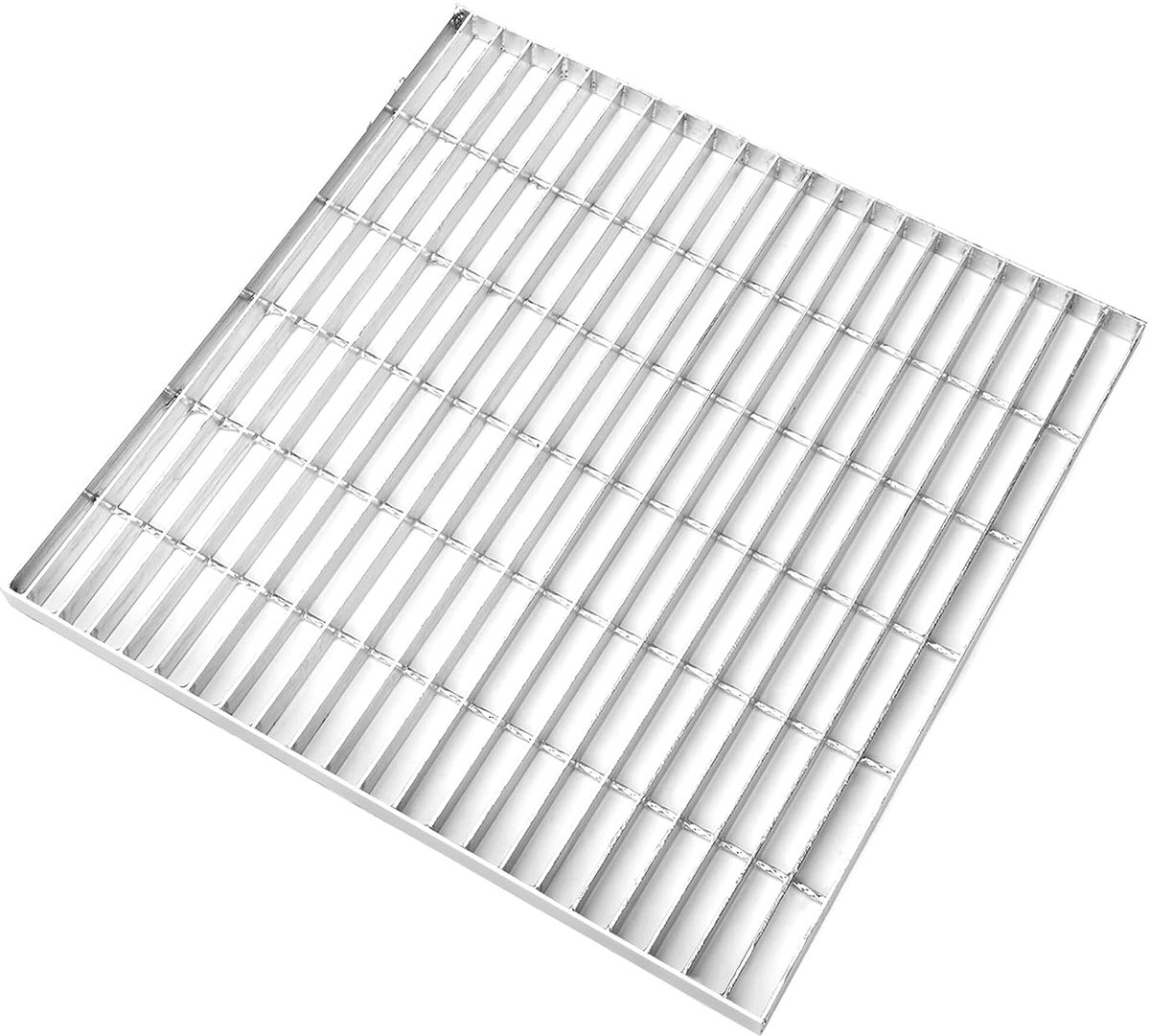 600 x 600 x 30 mm, gegalvaniseerd, standaard rooster voor lichtschacht, ontwateringsrooster van verzinkt staal, inpersrooster, lichtschachtrooster, vierkant, lichtschachtafdekking rooster voor