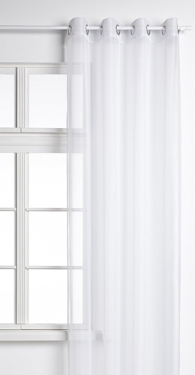 Voile oogjes sjaal Uni, HxB 245x140 cm, wit, 20332