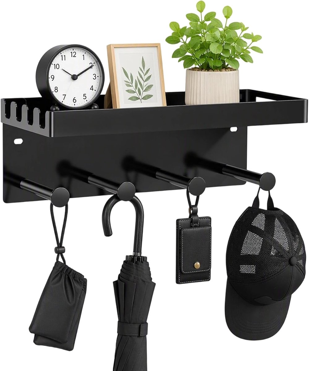Sleutelhouder met plank, sleutelhouder, muur, hondengarderobe