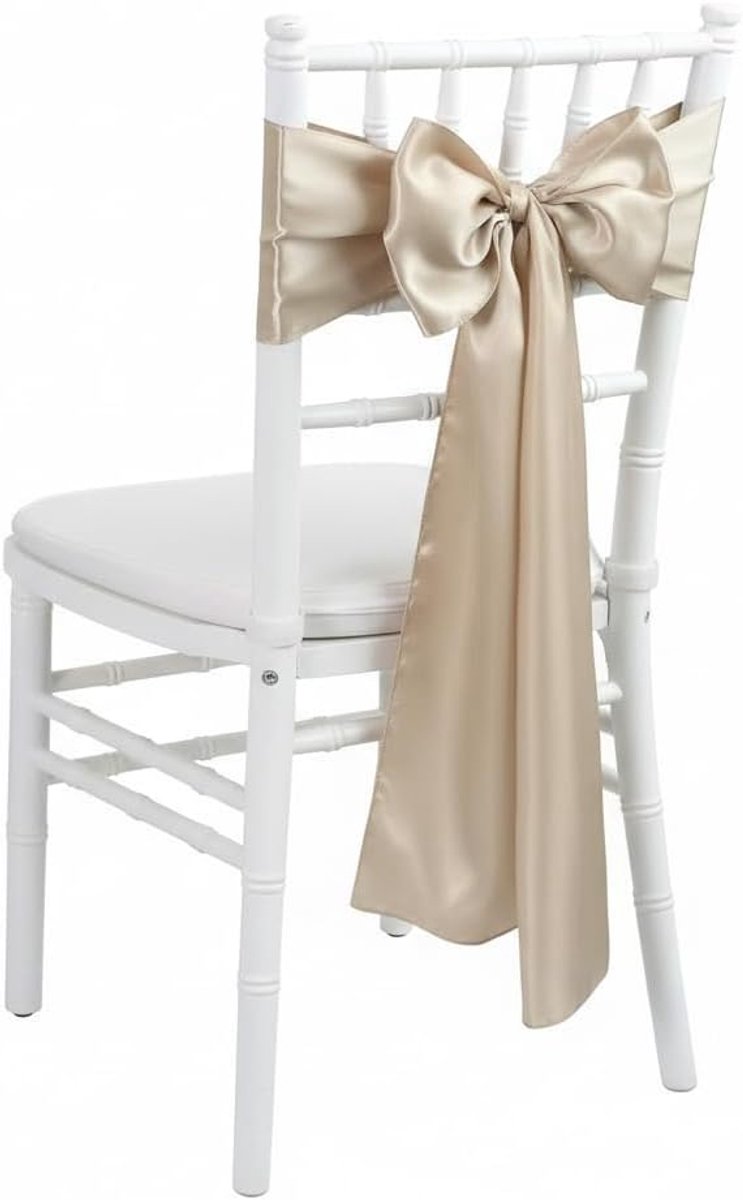 Sjerp sjerpen stoel boog strikken cover bruiloft banket feeststoel decoratie (donkere champagne, 10)