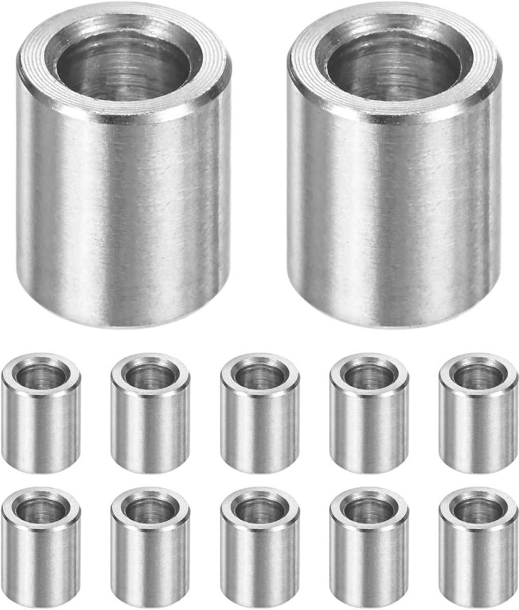 12 STKS M6 304 Rvs Spacers 6mm ID x 10mm OD x 12mm l Metalen Schroef Standoff Bus Plain Finish Ronde Spacer 304 Rvs voor Schroeven Bouten Zilver