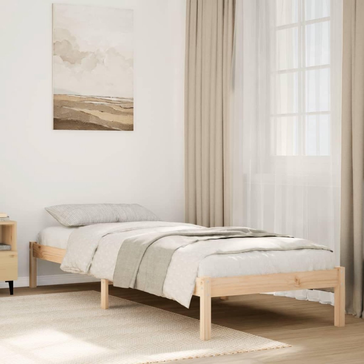 Massief grenenhouten lattenbodem extra lang 80x220 cm naturel