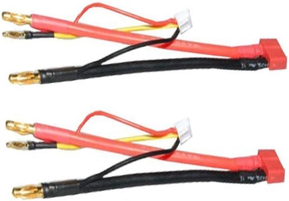 2-Pack 4mm Bullet Banaan Mannelijke Plug naar Deans T Vrouwelijke Plug LiPo Batterij Looddraad & JST-XH Balance Plug