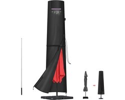 Livatto Parasolhoes met Telescopische Stang – Waterdichte 420D Oxford Beschermhoes voor Zweefparasol Ø 3-4m – 250x30/50cm