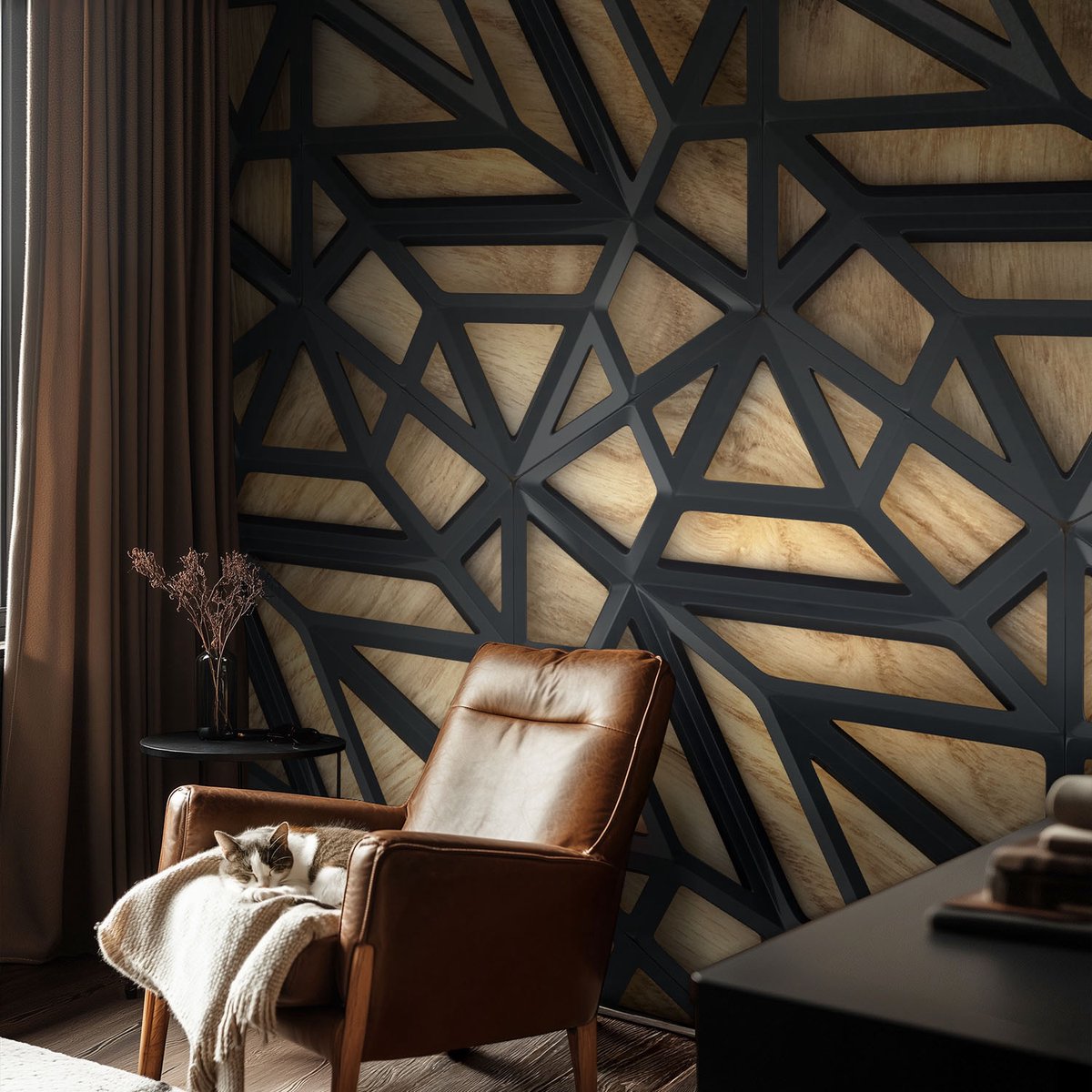 Coloray Vliesbehang - Grijs Snellijm Behang - 104x70 cm - Geometrische Verbinding Fotobehang Vlies - Woonkamer behang Texturen - Muurschildering - Woonkamer behang