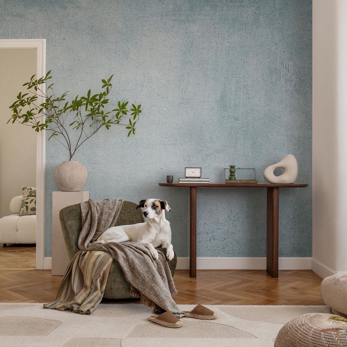 Coloray Vliesbehang - Grijs Snellijm Behang - 104x70 cm - Grijs Beton Muurschildering - Slaapkamer behang Texturen - Fotobehang Vlies - Slaapkamer behang
