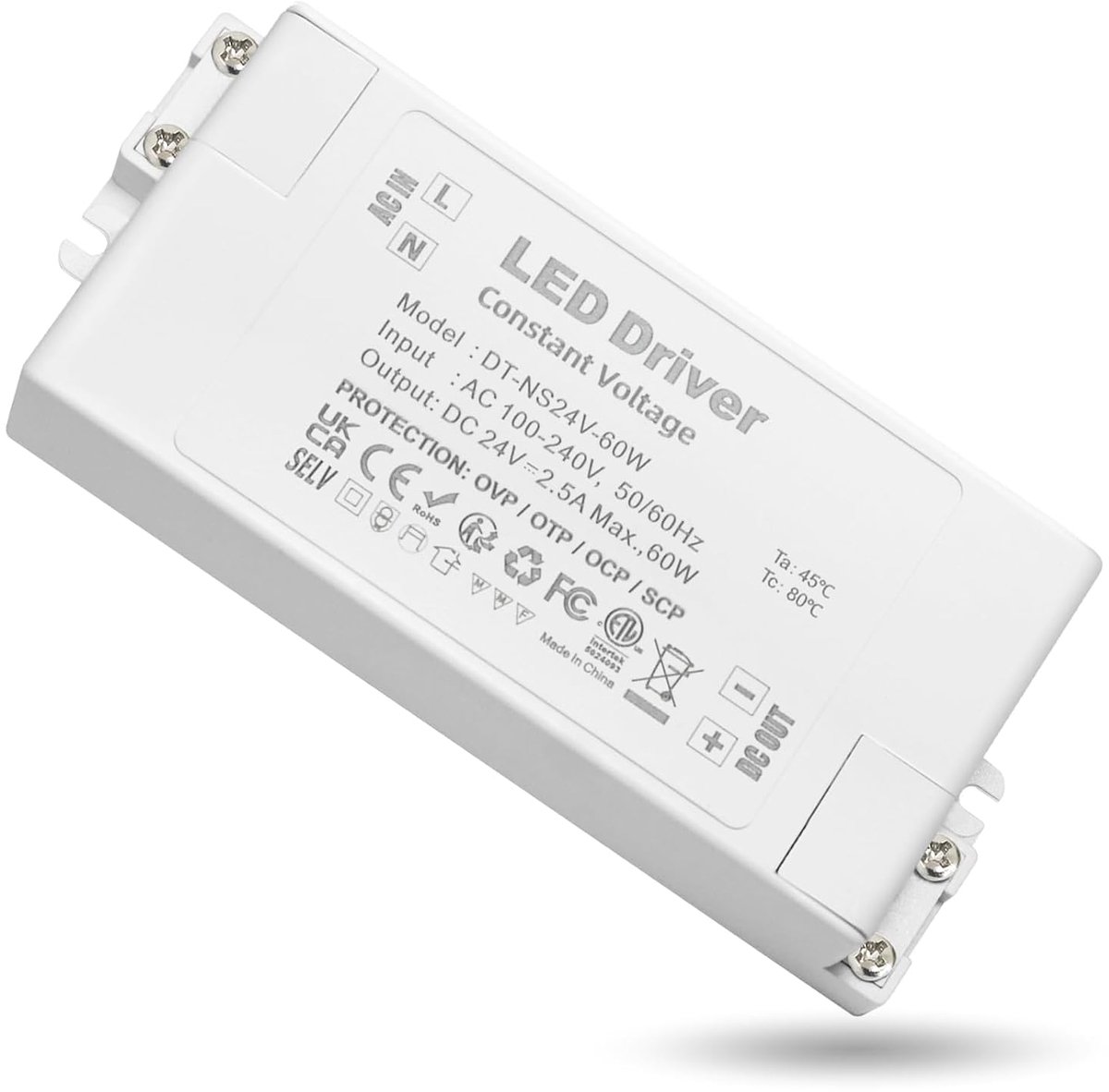 Transformator 220 V 24 V led 60 W 2,5 A, voeding 24 V 60 W 2,5 A